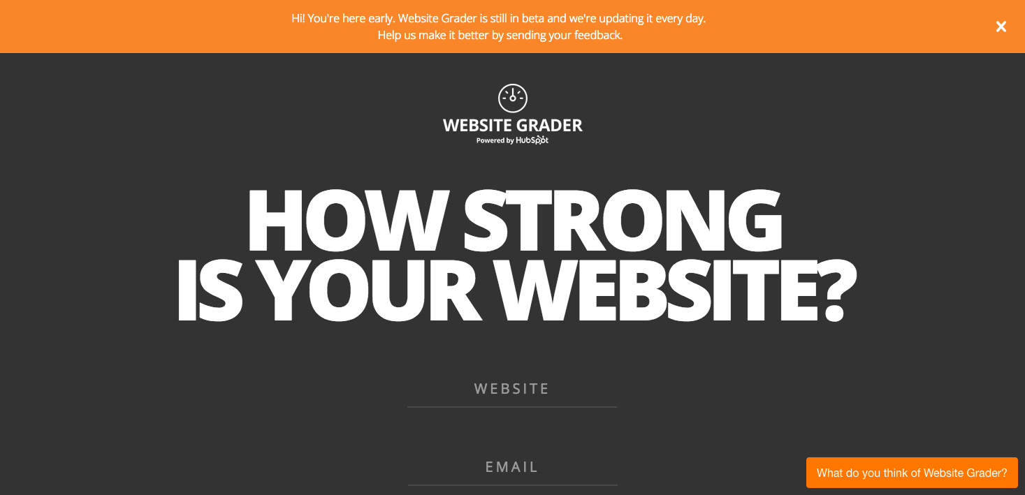 HubSpot's Website Grader, a basic SEO tool for site analysis