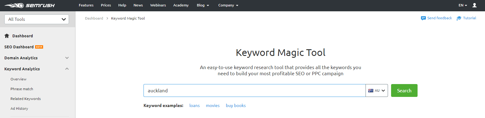 Keyword Magic screenshot