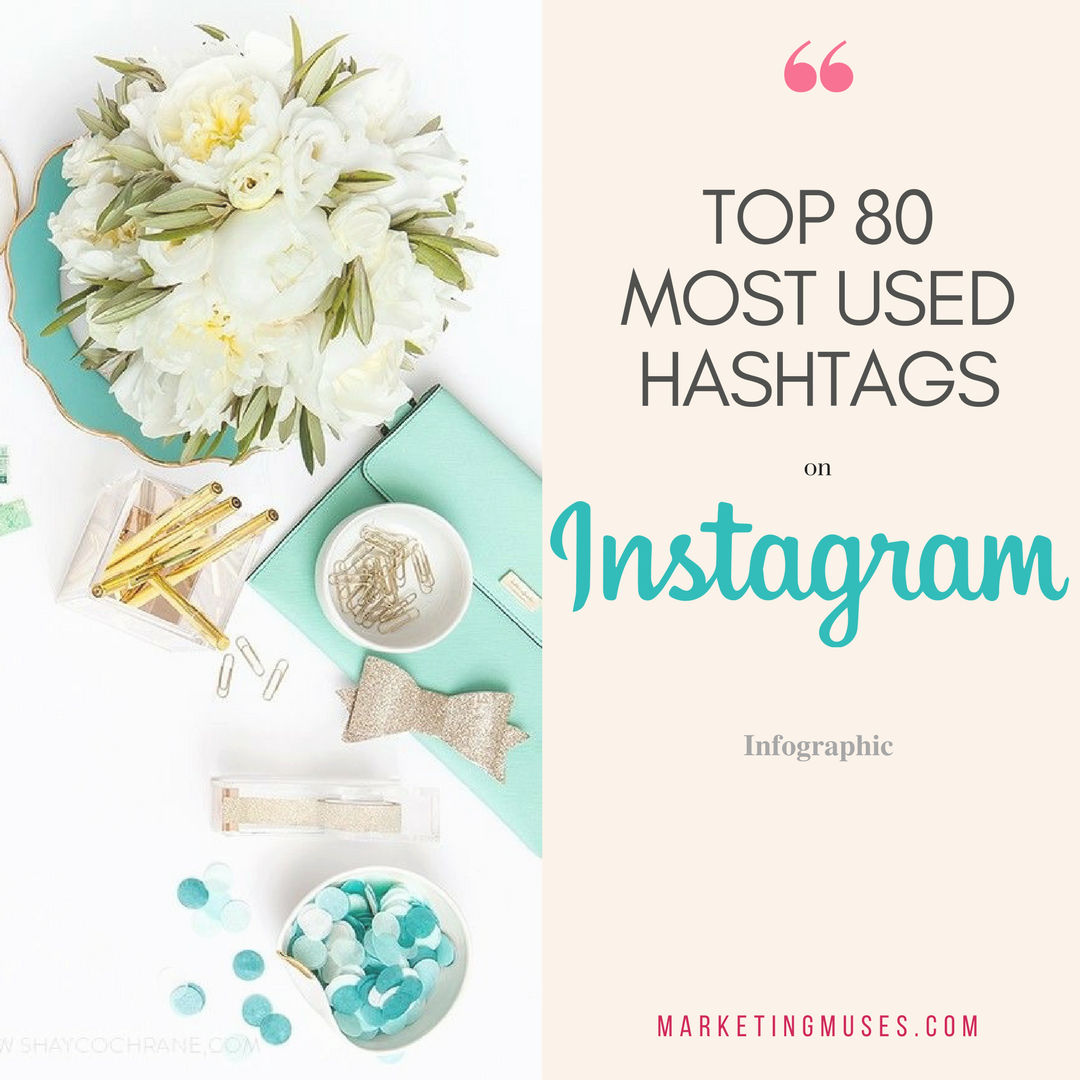 Top 80 Most Used Hashtags on Instagram in 2018 - Infographic